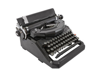 Old manual typewriter isolated.