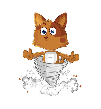 Dog In The Tornado Cartoon Character Vector