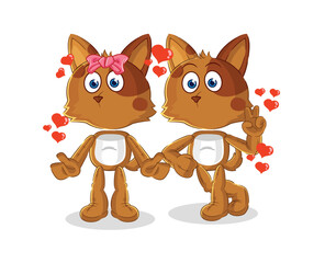 dog dating cartoon. character mascot vector
