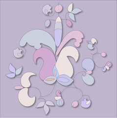 Unusual image of a flower.3d.