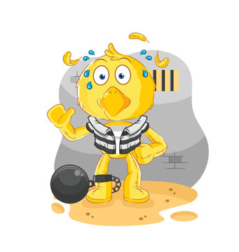 recommend clip art: chick criminal in jail. cartoon character