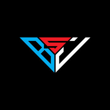 BSJ letter logo creative design with vector graphic, BSJ simple and modern logo in triangle shape.