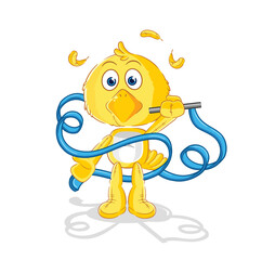 chick Rhythmic Gymnastics mascot. cartoon vector