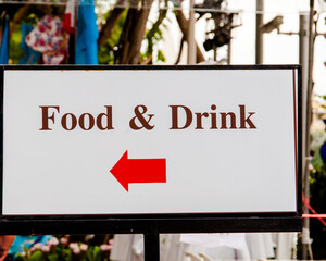 sign for food  and drink