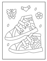 Kids Shoes Doodle Coloring Pages