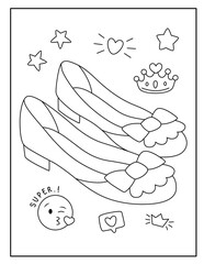 Kids Shoes Doodle Coloring Pages
