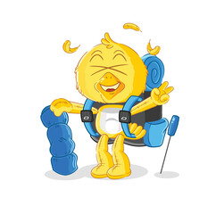 chick go camping mascot. cartoon vector