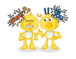 chick arguing each other cartoon vector