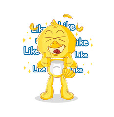 chick give lots of likes. cartoon vector