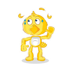 chick eavesdropping vector. cartoon character