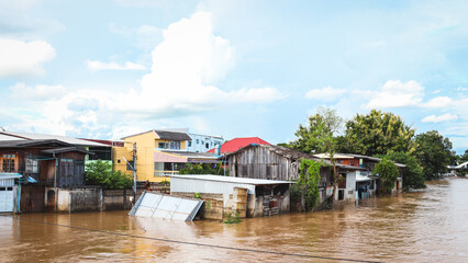 Fototapeta premium river in the village