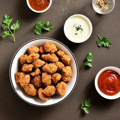 Crispy fried breaded chicken bites