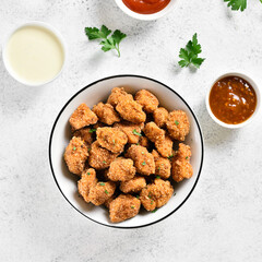 Crispy fried breaded chicken bites