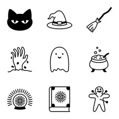 Halloween icon set. Pictogram isolated on a white background.