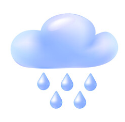 3d Vector rain Cloud. 
