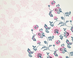 Fototapeta na wymiar Colorful paisley floral pattern , textile swatch , India 