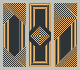 Laser cut panel set - abstract geometric pattern, lines, stripes, chevron
