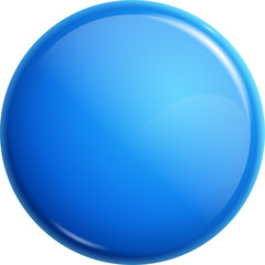 Round blue button glossy label icon