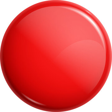 Round red button glossy label icon
