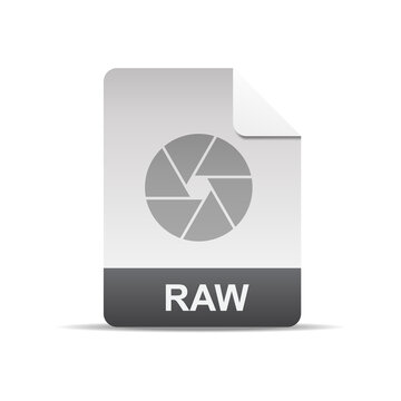 RAW file format icon vector illustration.