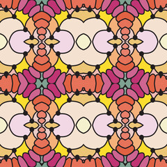 Abstract trendy seamless patterns set with hand drawn doodle shapes