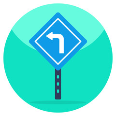 Modern design icon of turn left direction board 