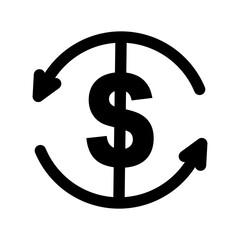 Money. Line Icon Vector. Payment system. Coins and Dollar cent Sign isolated on white background. Business concept.