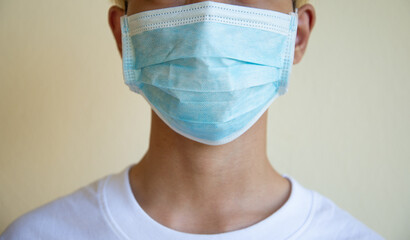 3 ply face surgical mask,after pandemic concept corona 2019  virus .