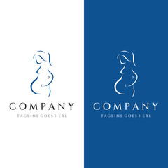 Fototapeta premium Abstract Logo design of mother or pregnant woman or baby. Logos for clinics, pharmacies and hospitals.