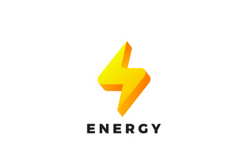 Flash Lightning Logo Energy Power Electric Bolt Design Vector Template.