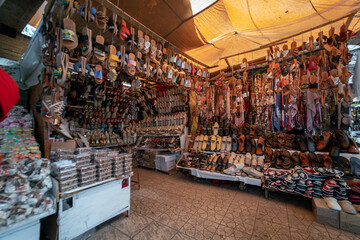 POV of the street market in Sidi Harazem