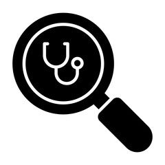 Unique design icon of search stethoscope 