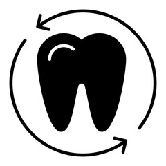 Modern design icon of tooth replacement 