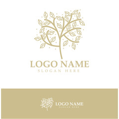 Abstract tree logo for forest and park nature.with a combination of .vector line elements for business designs, agriculture, ecological concepts, greenery and natural beauty.