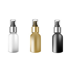 Collection of cosmetic cream jars black, white, silver and gold 