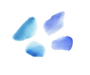 Stains and strokes in watercolor. Multicolored elements for the design.