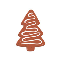 Gingerbread with glaze. Spruce shape.