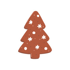 Gingerbread with glaze. Spruce shape.
