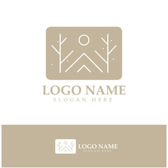 Abstract tree logo for forest and park nature.with a combination of .vector line elements for business designs, agriculture, ecological concepts, greenery and natural beauty.