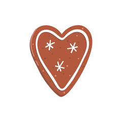 Gingerbread with glaze. Heart shape.