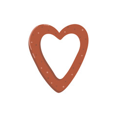Gingerbread with glaze. Heart shape.