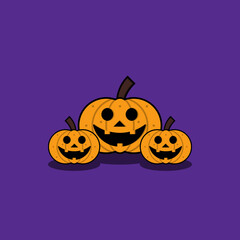 cute helloween pumpkin illustration design