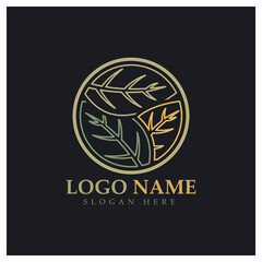 Abstract tree logo for forest and park nature.with a combination of .vector line elements for business designs, agriculture, ecological concepts, greenery and natural beauty.