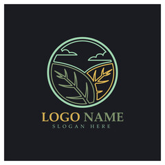 Abstract tree logo for forest and park nature.with a combination of .vector line elements for business designs, agriculture, ecological concepts, greenery and natural beauty.