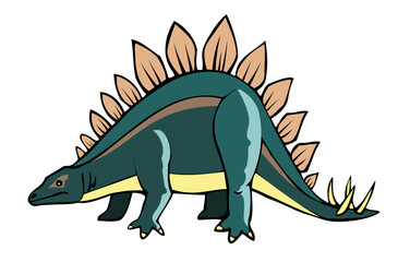 Dinosaur stegosaurus isolated. Dino. Picture foe children. Flat vector illustration.