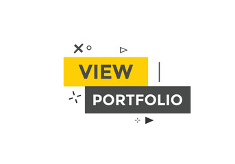 View portfolio button. speech bubble. View portfolio web banner template. Vector Illustration. 
