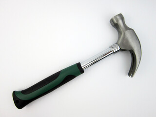   Green hammer on white background           