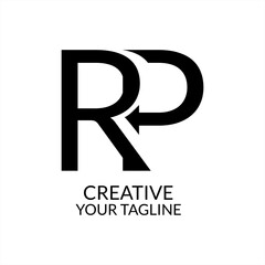 Creative Letter RP Logo design vector template. ABC R Typeface monogram. Alphabet. Type Character Logotype symbol.
