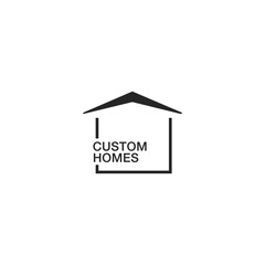 Obraz na płótnie Canvas simple custom homes icon logo business vector design template. modern custom home logo design vector illustration with unique and minimalist styles isolated on white background.
