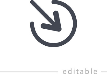 arrow in a circle, line editable icon